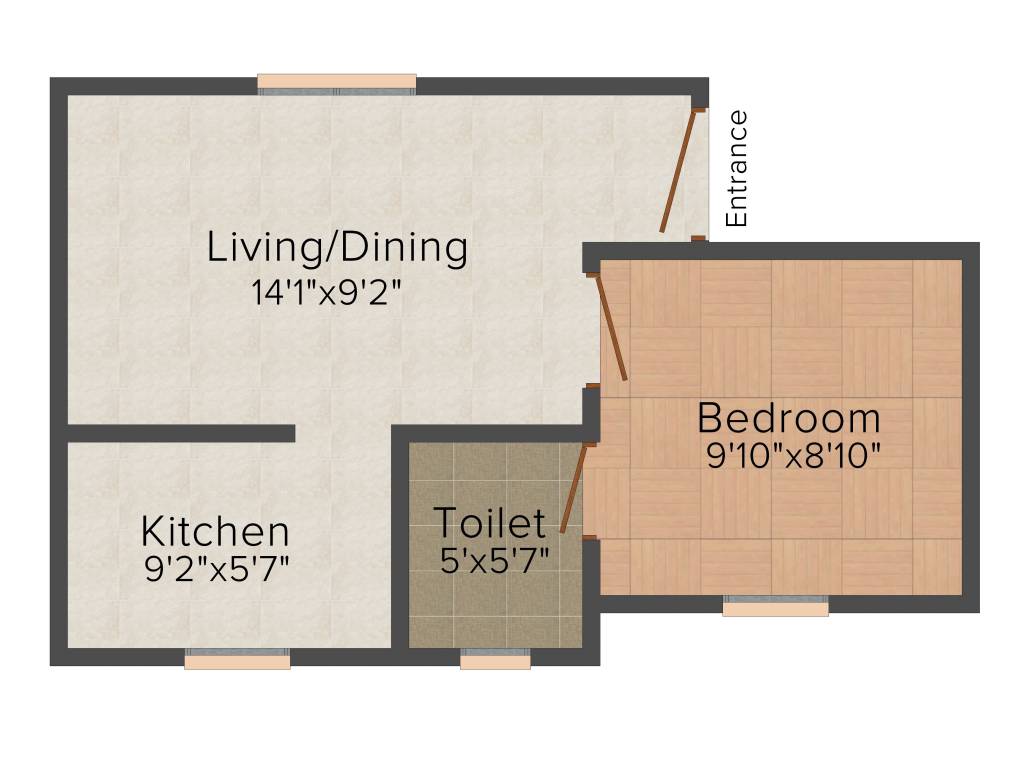Alba Iris Sahari Apartment (1BHK+1T (466 sq ft) 466 sq ft)