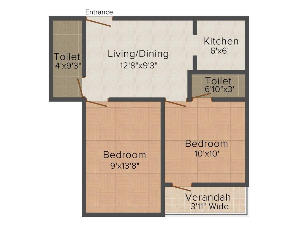 Cancun Sun Plaza 2 (2BHK+2T (709 sq ft) 709 sq ft)