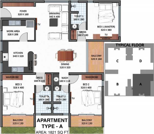 Powerlink Shyama Mohanam (3BHK+3T (1,821 sq ft) 1821 sq ft)