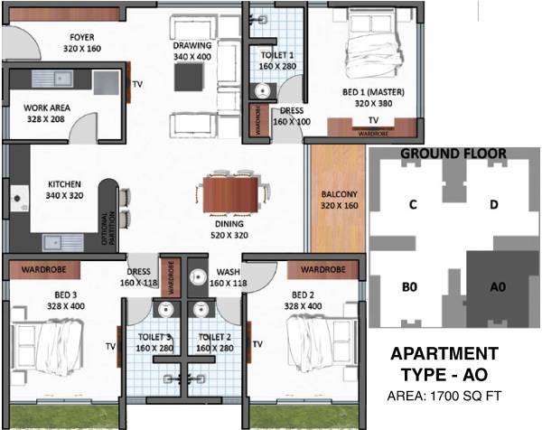 Powerlink Shyama Mohanam (3BHK+3T (1,700 sq ft) 1700 sq ft)