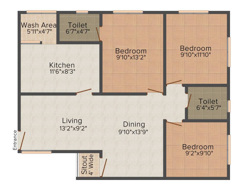 Alba Monarch (3BHK+2T (1,164 sq ft) 1164 sq ft) Alba Monarch (3BHK+2T (1,164 sq ft) 1164 sq ft)