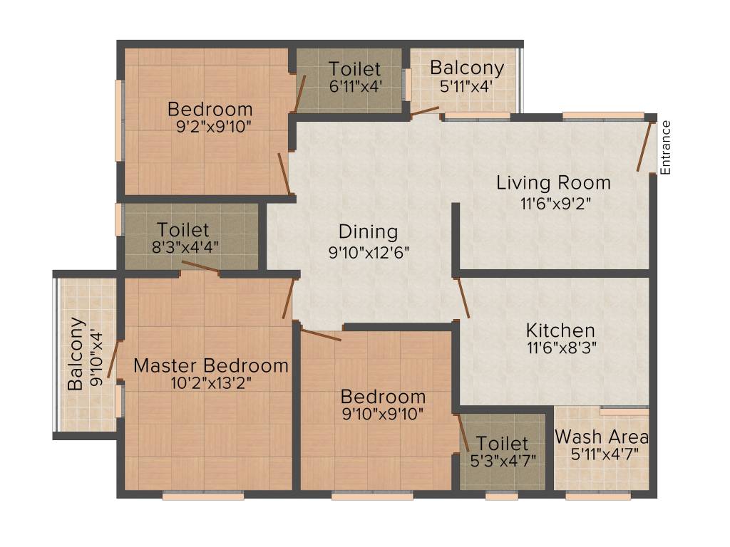 Alba Monarch (3BHK+3T (1,181 sq ft) 1181 sq ft) Alba Monarch (3BHK+3T (1,181 sq ft) 1181 sq ft)