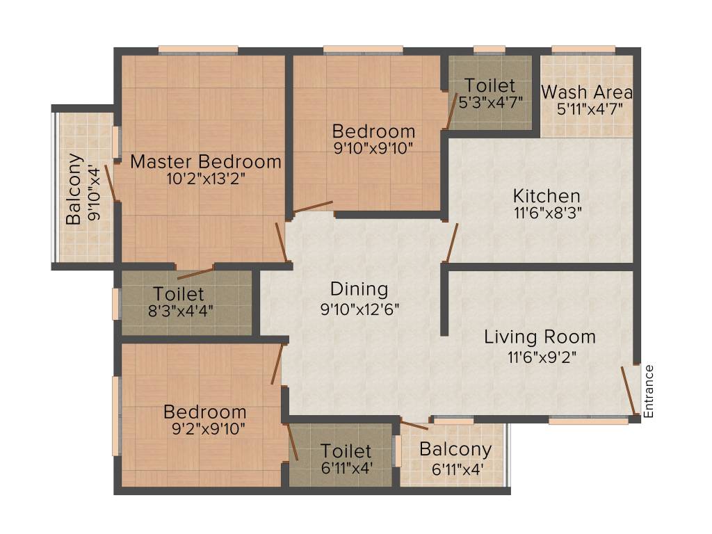 Alba Monarch (3BHK+3T (1,188 sq ft) 1188 sq ft) Alba Monarch (3BHK+3T (1,188 sq ft) 1188 sq ft)