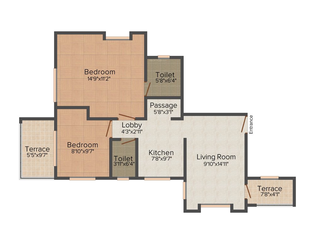 Delights Deep Varsha (2BHK+2T (918 sq ft) 918 sq ft)