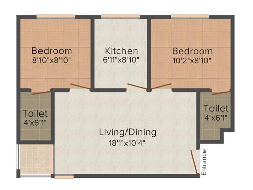Alba I Square Apartment (2BHK+2T (705 sq ft) 705 sq ft) Alba I Square Apartment (2BHK+2T (705 sq ft) 705 sq ft)