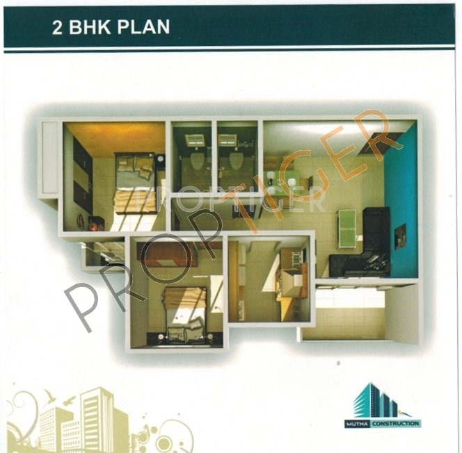 Floor Plan (2BHK+2T) Mutha Sai Dham Floor Plan (2BHK+2T)