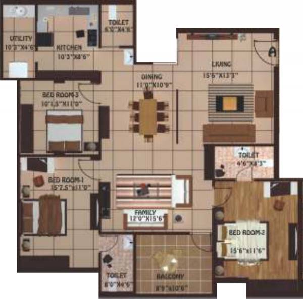Saffron Tulsi (3BHK+3T (1,675 sq ft) 1675 sq ft) Saffron Tulsi (3BHK+3T (1,675 sq ft) 1675 sq ft)