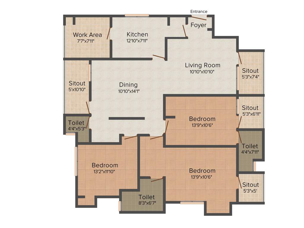 Motif Builders And Developers Royal Courtyard (3BHK+3T (1,787 sq ft) 1787 sq ft)