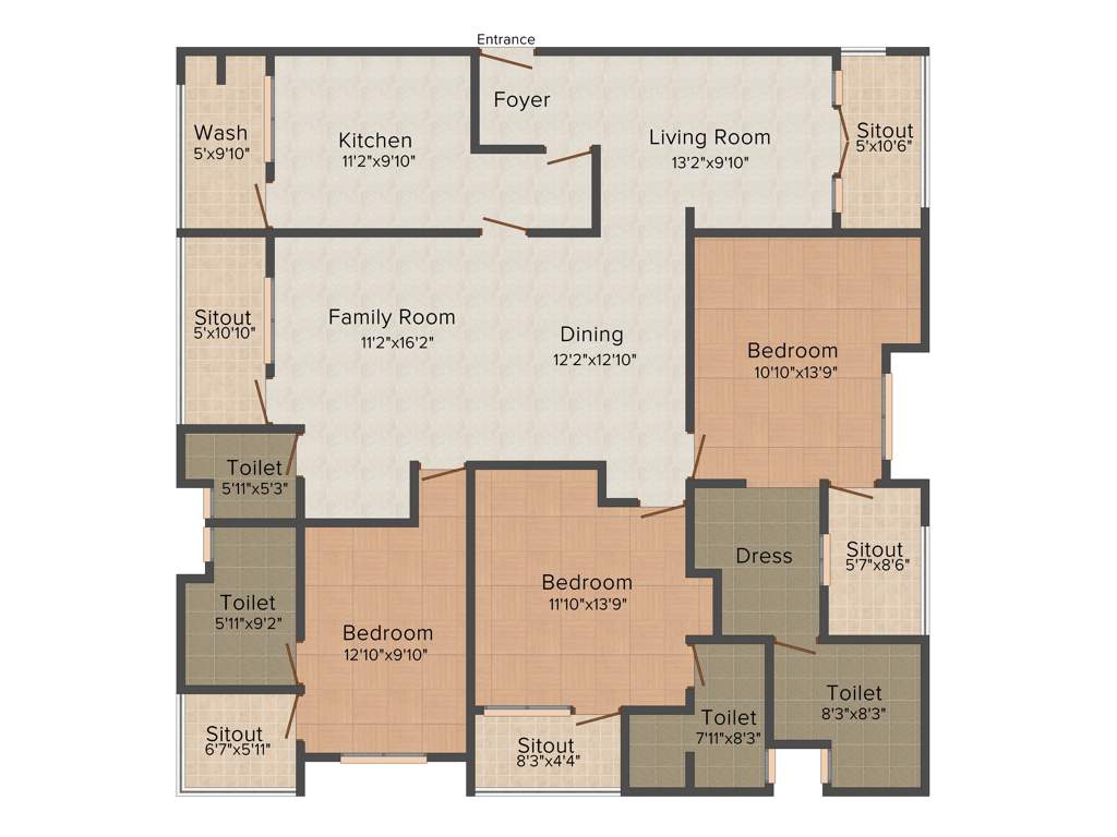 Motif Builders And Developers Royal Courtyard (3BHK+3T (2,180 sq ft) 2180 sq ft)
