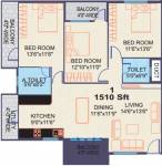 Vishnu Paradise (3BHK+2T (1,510 sq ft) 1510 sq ft)
