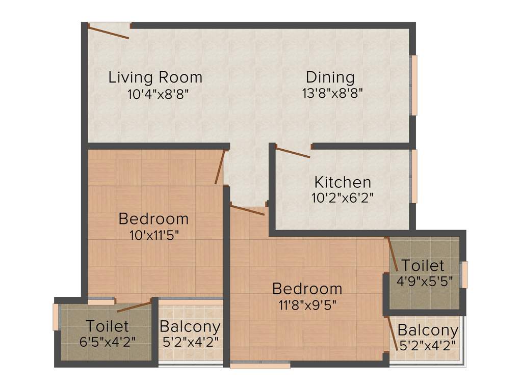 Anvita Royal Grande (2BHK+2T (930 sq ft) 930 sq ft)