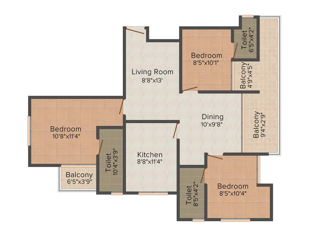 Anvita Royal Grande (3BHK+3T (1,250 sq ft) 1250 sq ft)