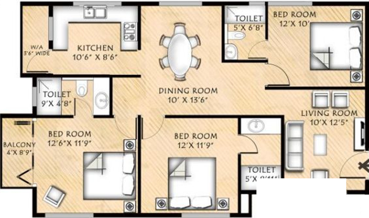 Infrany Petals (3BHK+3T (1,343 sq ft) 1343 sq ft) Infrany Petals (3BHK+3T (1,343 sq ft) 1343 sq ft)