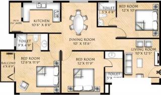 Infrany Petals (3BHK+3T (1,343 sq ft) 1343 sq ft) Infrany Petals (3BHK+3T (1,343 sq ft) 1343 sq ft)