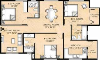 Infrany Petals (3BHK+3T (1,428 sq ft) 1428 sq ft) Infrany Petals (3BHK+3T (1,428 sq ft) 1428 sq ft)