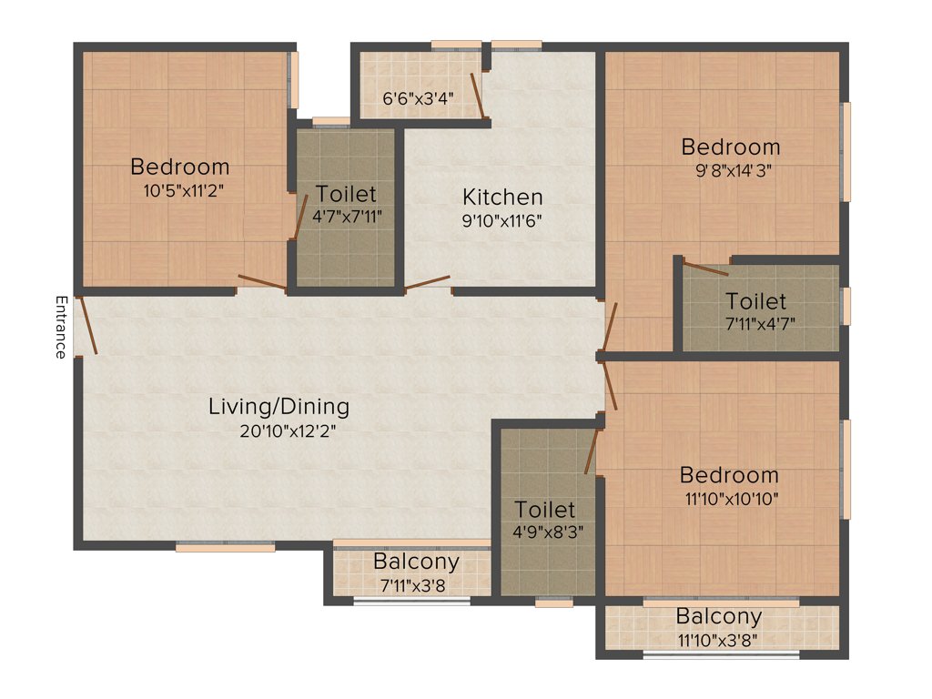 Mather Asteroid (3BHK+3T (1,350 sq ft) 1350 sq ft)