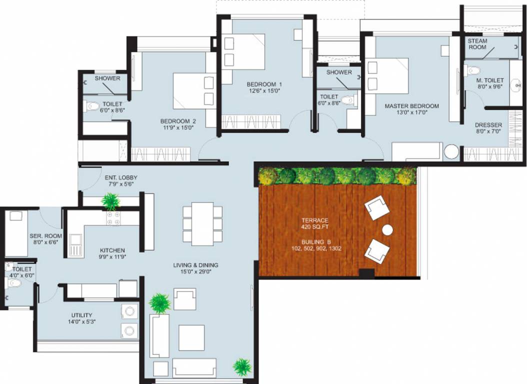 Marvel Cascada (3BHK+3T (2,610 sq ft) + Servant Room 2610 sq ft) Marvel Cascada (3BHK+3T (2,610 sq ft) + Servant Room 2610 sq ft)