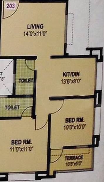 GNM Group Saptagiri Apartments (2BHK+2T (803 sq ft) 803 sq ft)