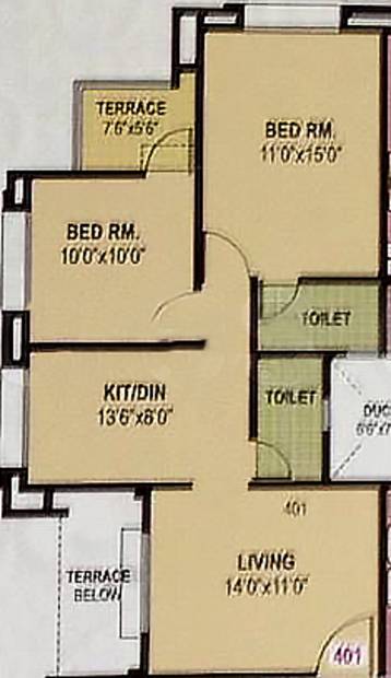 GNM Group Saptagiri Apartments (2BHK+2T (845 sq ft) 845 sq ft)