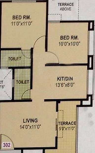 GNM Group Saptagiri Apartments (2BHK+2T (865 sq ft) 865 sq ft)