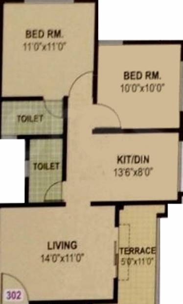 GNM Group Saptagiri Apartments (2BHK+2T (865 sq ft) 865 sq ft)