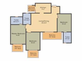 AIPL Zen Residences (3BHK+3T (1,655 sq ft) 1655 sq ft) AIPL Zen Residences (3BHK+3T (1,655 sq ft) 1655 sq ft)