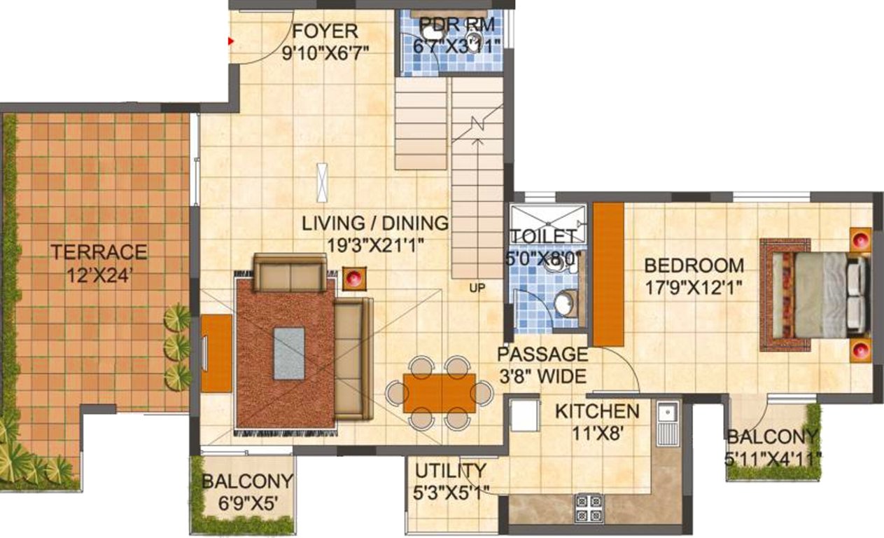 MJR Pearl (3BHK+3T (2,495 sq ft) 2495 sq ft)