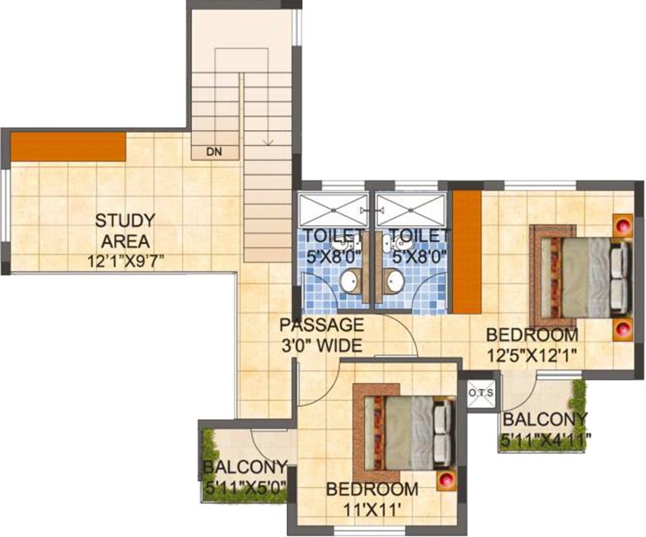 MJR Pearl (3BHK+3T (2,495 sq ft) 2495 sq ft)