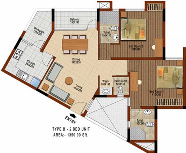 TC Sky Walk (2BHK+2T (1,350 sq ft) 1350 sq ft)