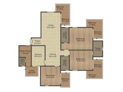 Godrej 101 (3BHK+3T (2,366 sq ft) + Servant Room 2366 sq ft) Godrej 101 (3BHK+3T (2,366 sq ft) + Servant Room 2366 sq ft)