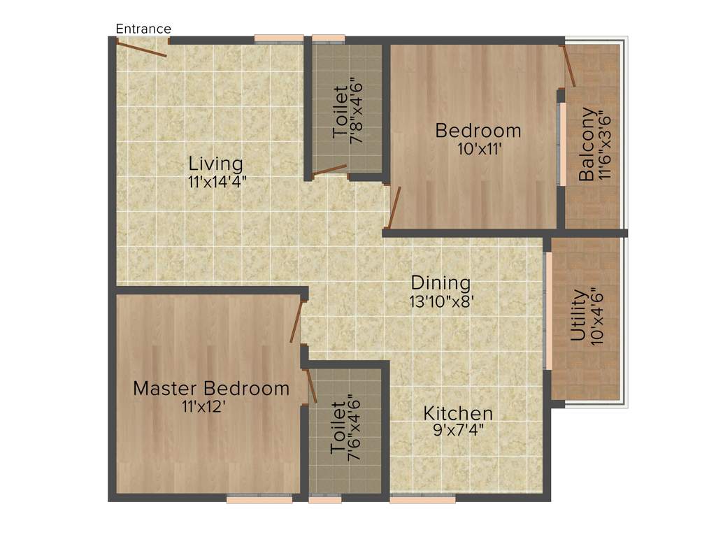 Kumari Woods And Winds (2BHK+2T (1,070 sq ft) 1070 sq ft)