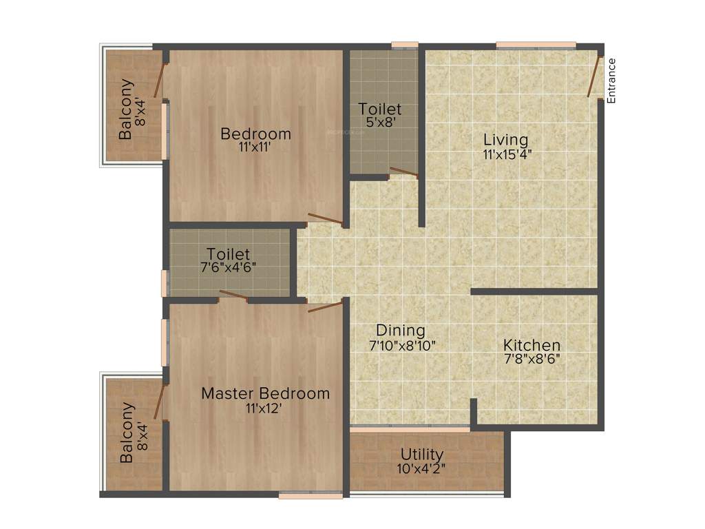 Kumari Woods And Winds (2BHK+2T (1,120 sq ft) 1120 sq ft)