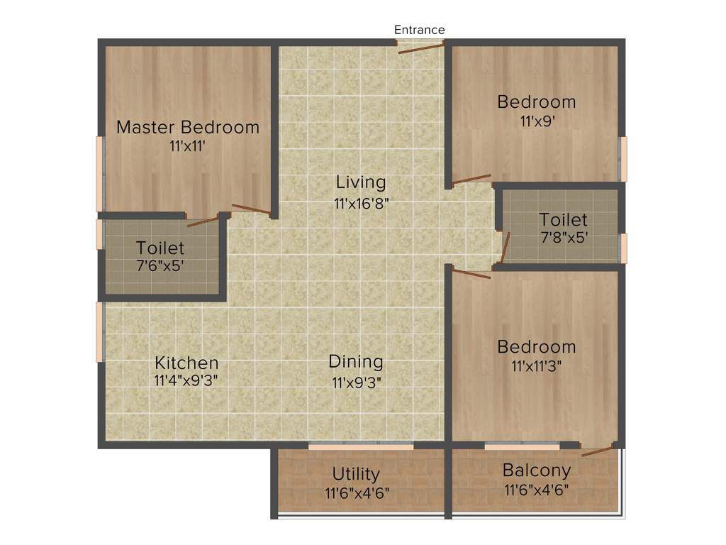 Kumari Woods And Winds (3BHK+2T (1,350 sq ft) 1350 sq ft)