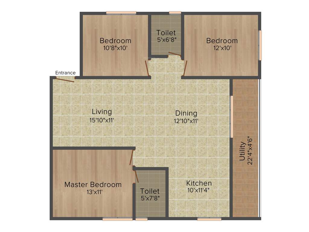 Kumari Woods And Winds (3BHK+2T (1,430 sq ft) 1430 sq ft)