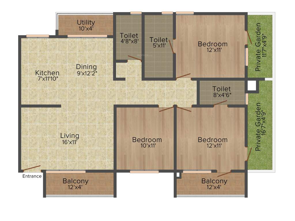 Kumari Woods And Winds (3BHK+3T (1,600 sq ft) 1600 sq ft)