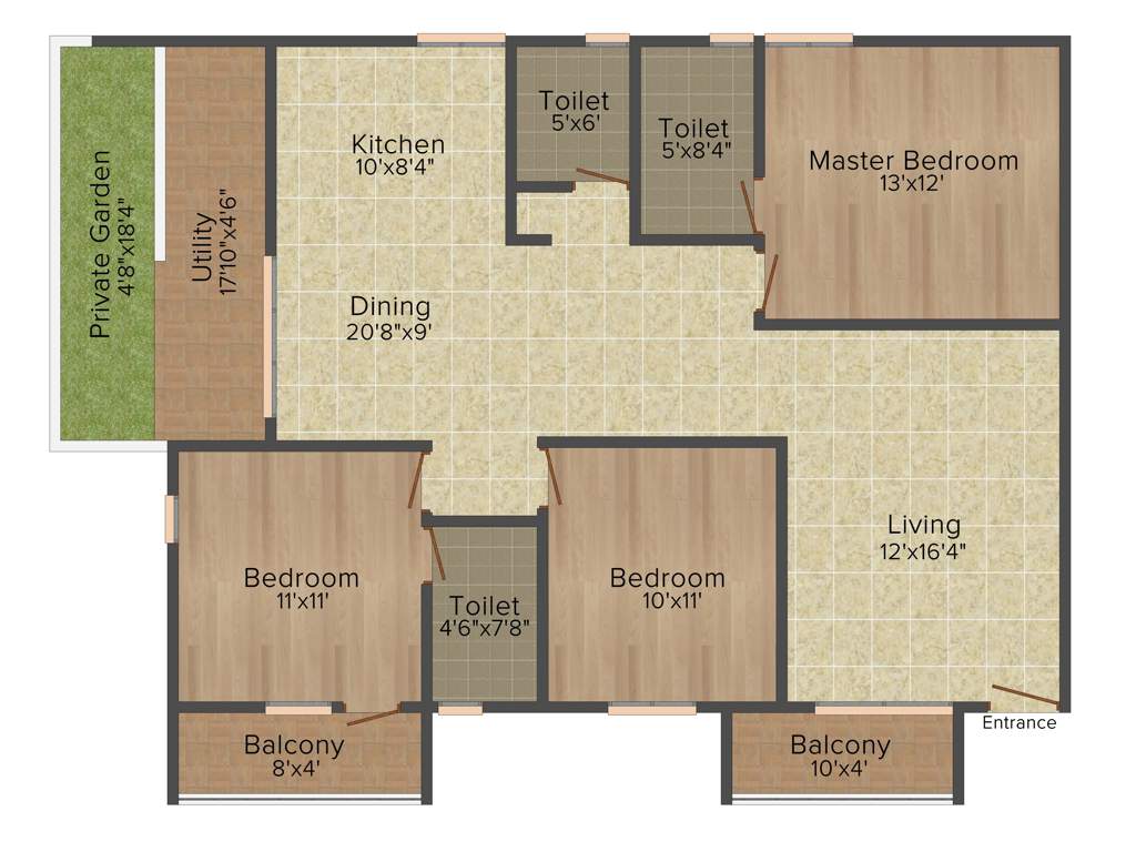 Kumari Woods And Winds (3BHK+3T (1,640 sq ft) 1640 sq ft)