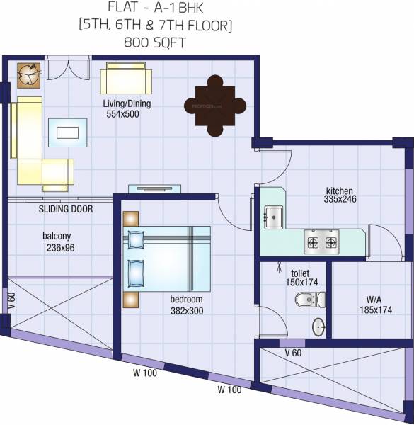Salim Nandanam Haven (1BHK+1T (800 sq ft) 800 sq ft)