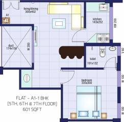 Salim Nandanam Haven (1BHK+1T (601 sq ft) 601 sq ft) Salim Nandanam Haven (1BHK+1T (601 sq ft) 601 sq ft)