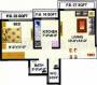 Meghna Builders Heights Floor Plan (1BHK+1T (677 sq ft) 677 sq ft)