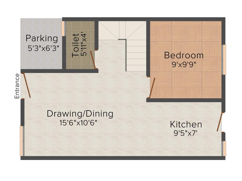 Vedant Sunshine (3BHK+3T (1,101 sq ft) 1101 sq ft)