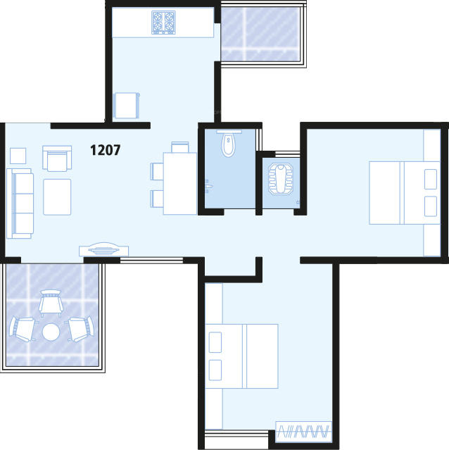 Vastushodh Cavansite (2BHK+2T (1,059 sq ft) 1059 sq ft)