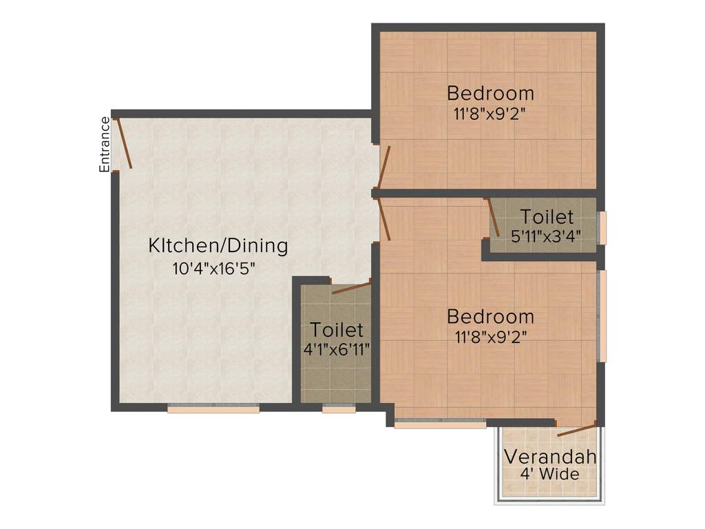 Lucky 6 Panchanantala Lane (2BHK+2T (750 sq ft) 750 sq ft)
