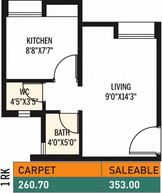 Vastushodh Anandgram Bhandgaon (1BHK+1T (353 sq ft) 353 sq ft)