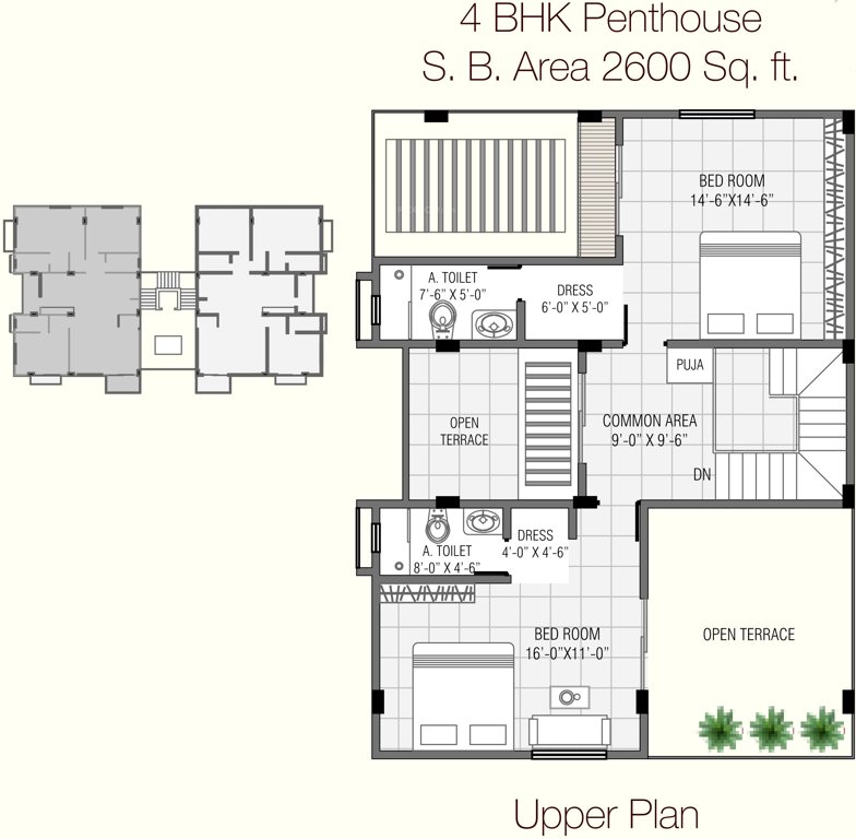 Everest Experia (4BHK+4T (2,600 sq ft) + Pooja Room 2600 sq ft)