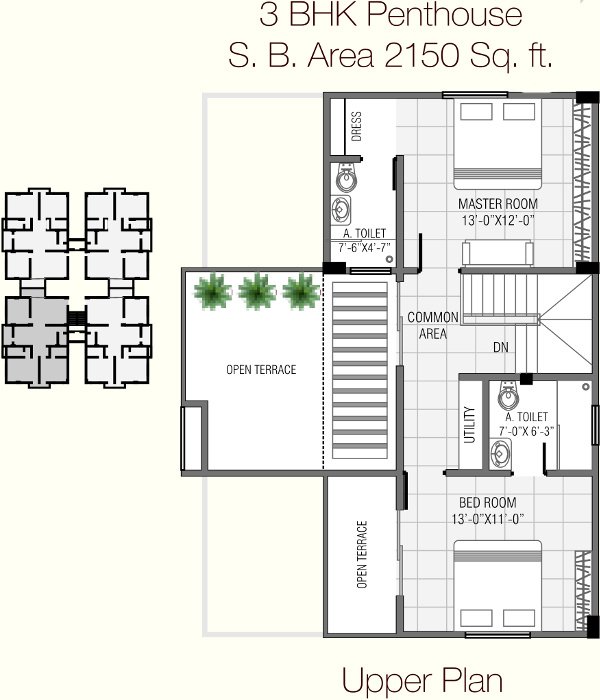 Everest Experia (3BHK+3T (2,150 sq ft) + Pooja Room 2150 sq ft)