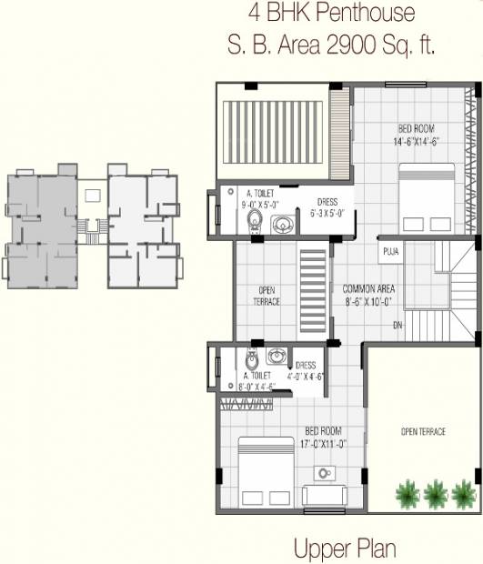 2900 sq ft 4 BHK Floor Plan Image - Everest Construction Company ...