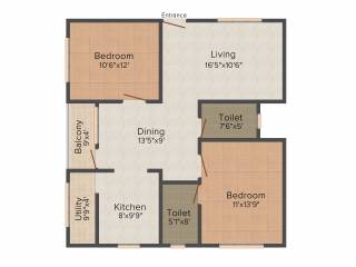 AR SM Tranquil (2BHK+2T (1,130 sq ft) 1130 sq ft)