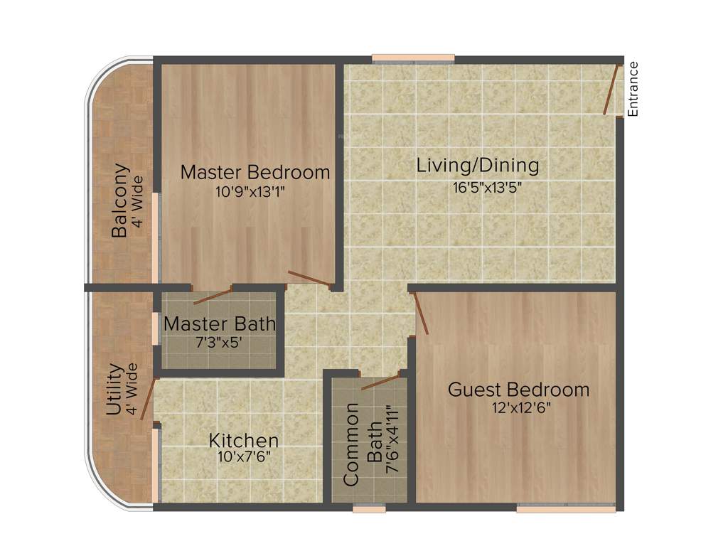 Adithi Bliss (2BHK+2T (1,065 sq ft) 1065 sq ft)