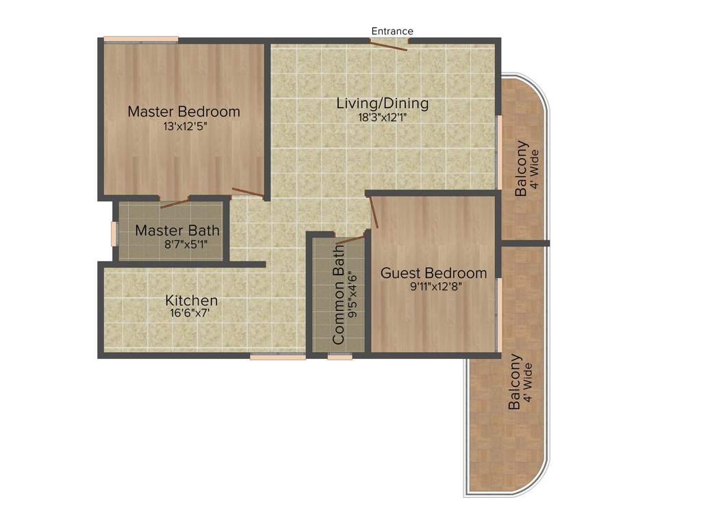 Adithi Bliss (2BHK+2T (1,236 sq ft) 1236 sq ft)