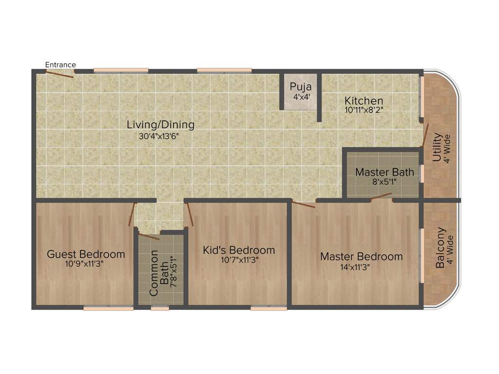 Adithi Bliss (3BHK+2T (1,468 sq ft)   Pooja Room 1468 sq ft)